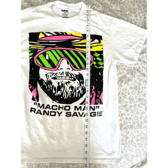 Macho Man Randy Savage WWE Neon Graphic Tee M - Picture 4 of 5